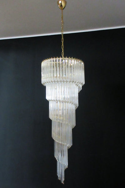 Venini Murano Spiral Crystal Chandelier