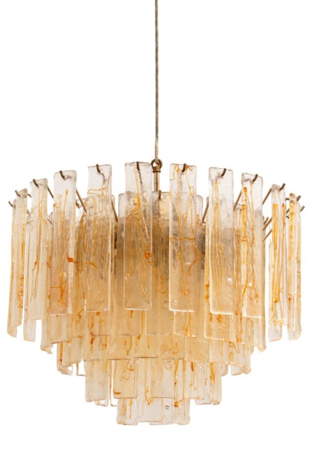 Amber Murano Glass Tiered Chandelier