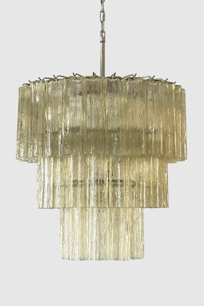 Amber Honey Murano Glass Tube Chandelier