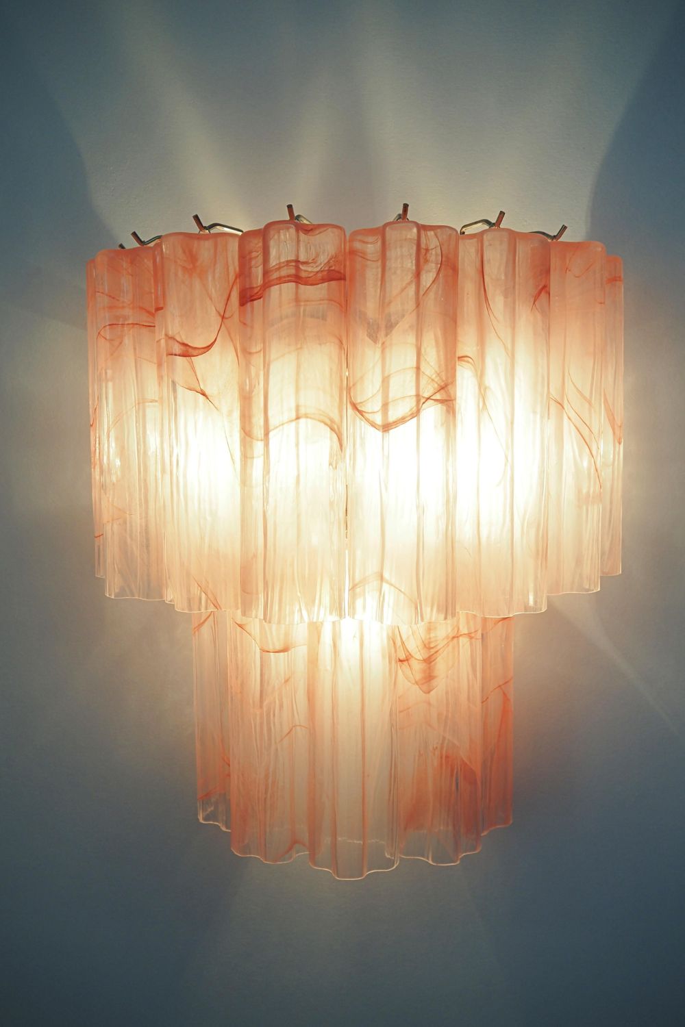 Pink Murano Glass Alabaster Wall Lamp