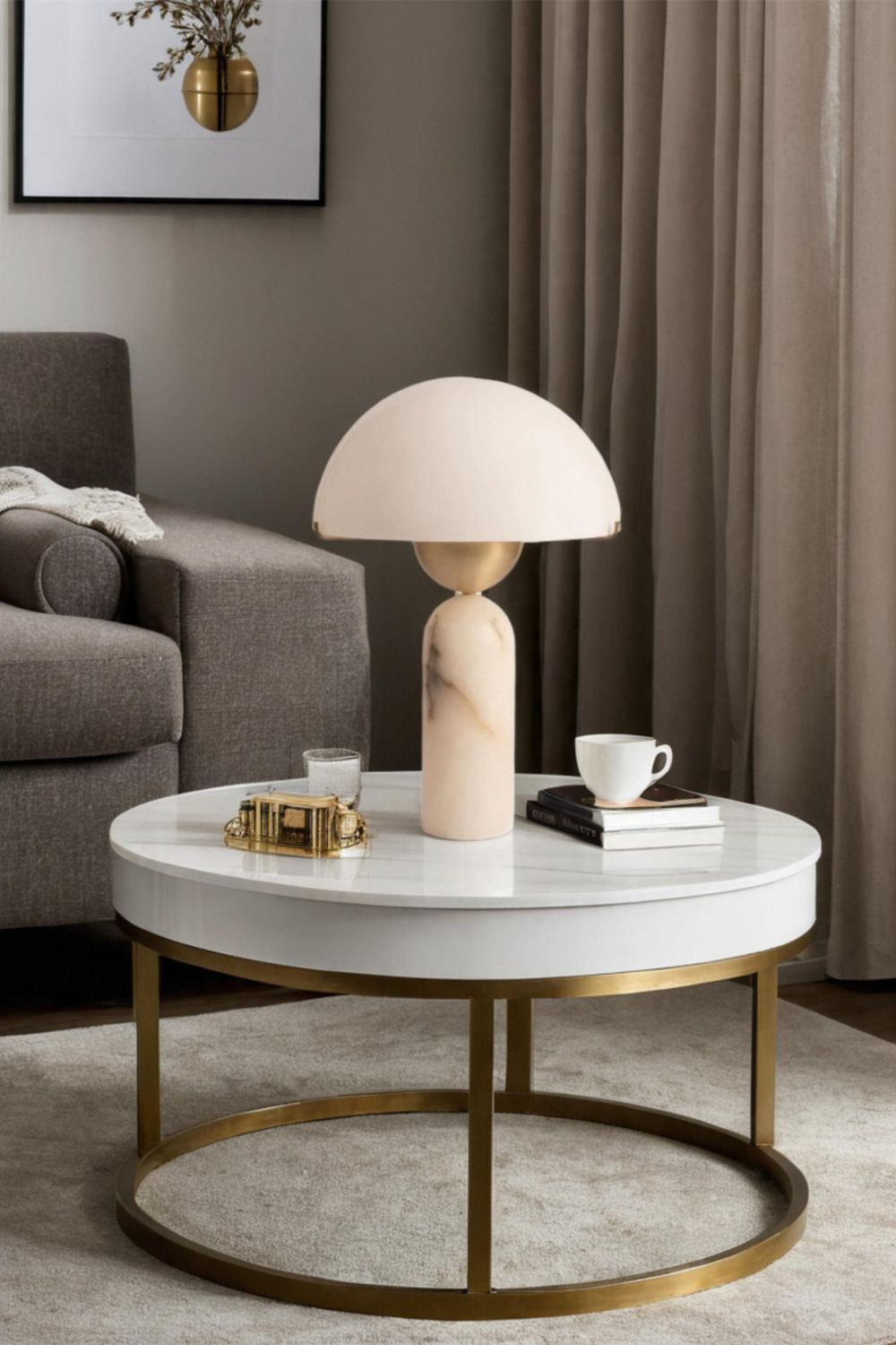 Elegant Sphere Alabaster Table Light