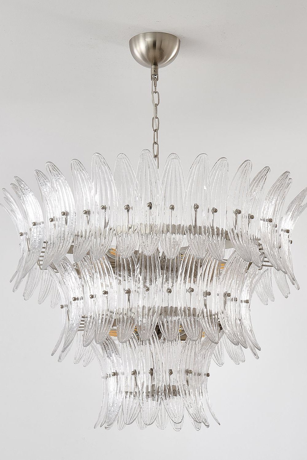 Italian Murano Glass Palm Leaf Chandelier