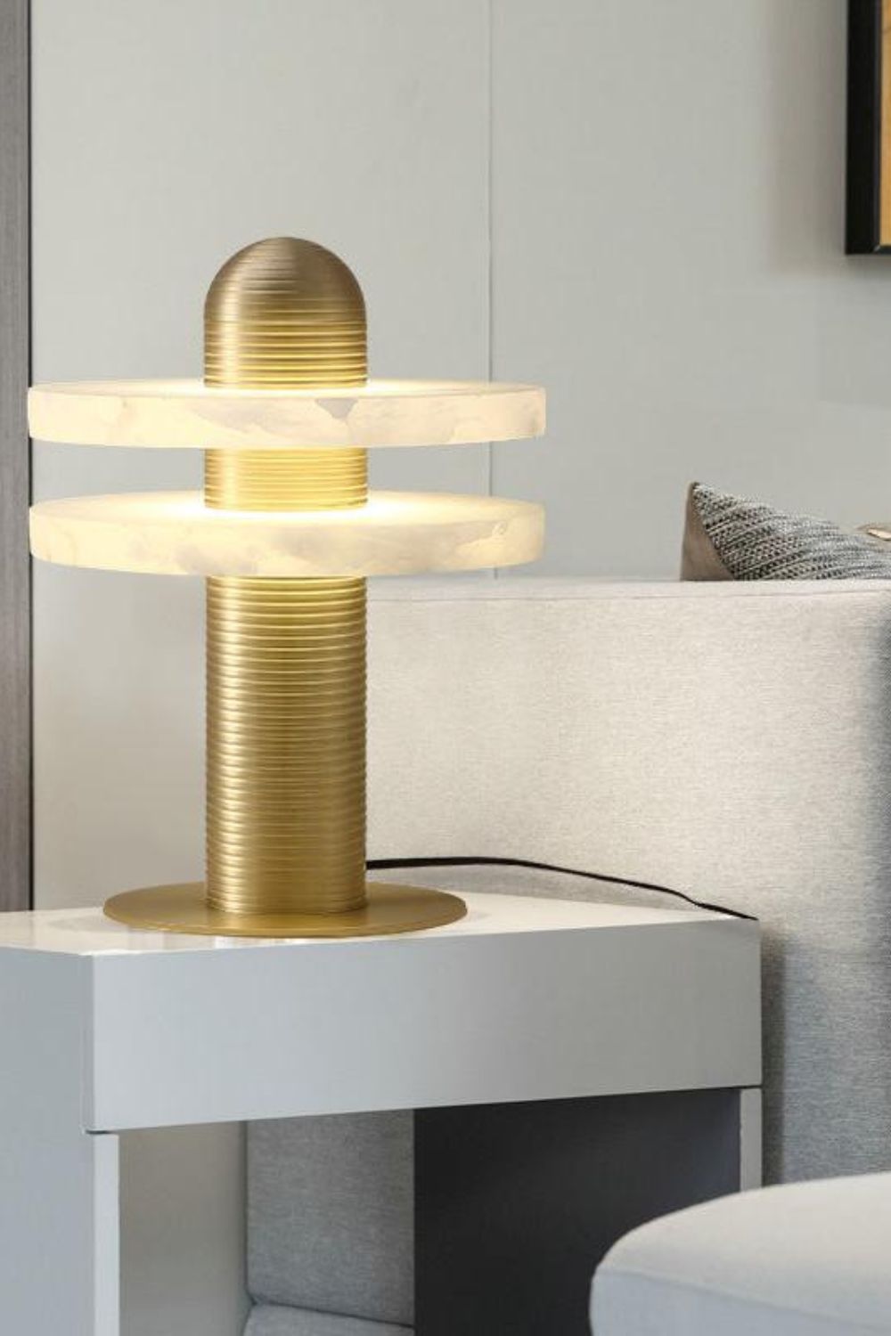 rbit Alabaster Disc Table Lamp