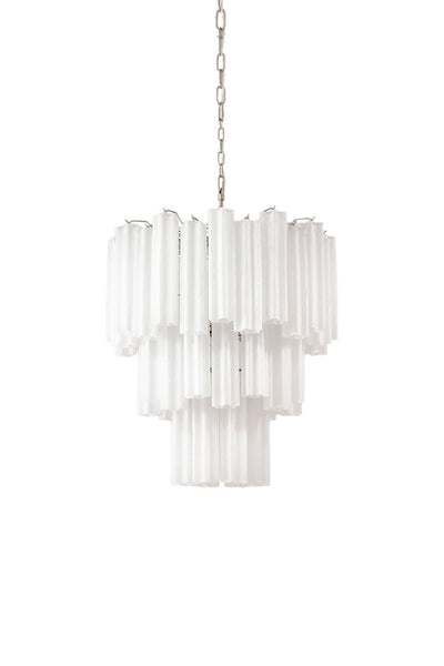 Three-tier Murano frosted white glass chandelier