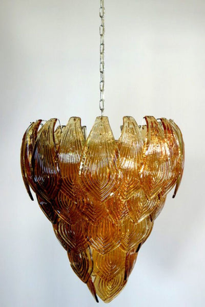 Murano Style Amber Felci Glass Chandelier