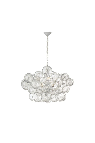 Modern Gold and Clear Glass Sphere Chandelier