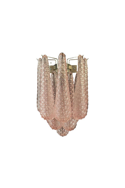 1970s Pink Murano Glass Petal Wall Lamp