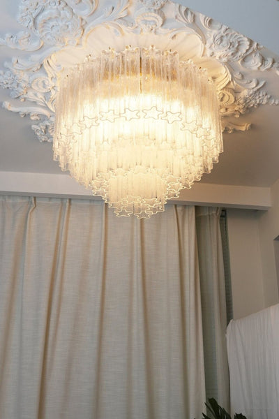 Clear Murano Glass Tronchi Ceiling Light