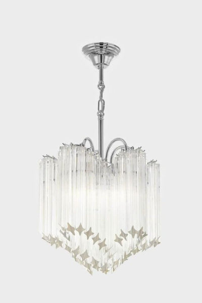 1990s Quadriedri Crystal Murano Chandelier