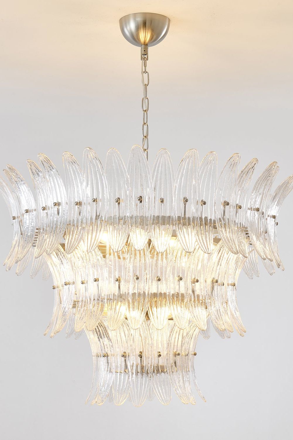 Italian Murano Glass Palm Leaf Chandelier