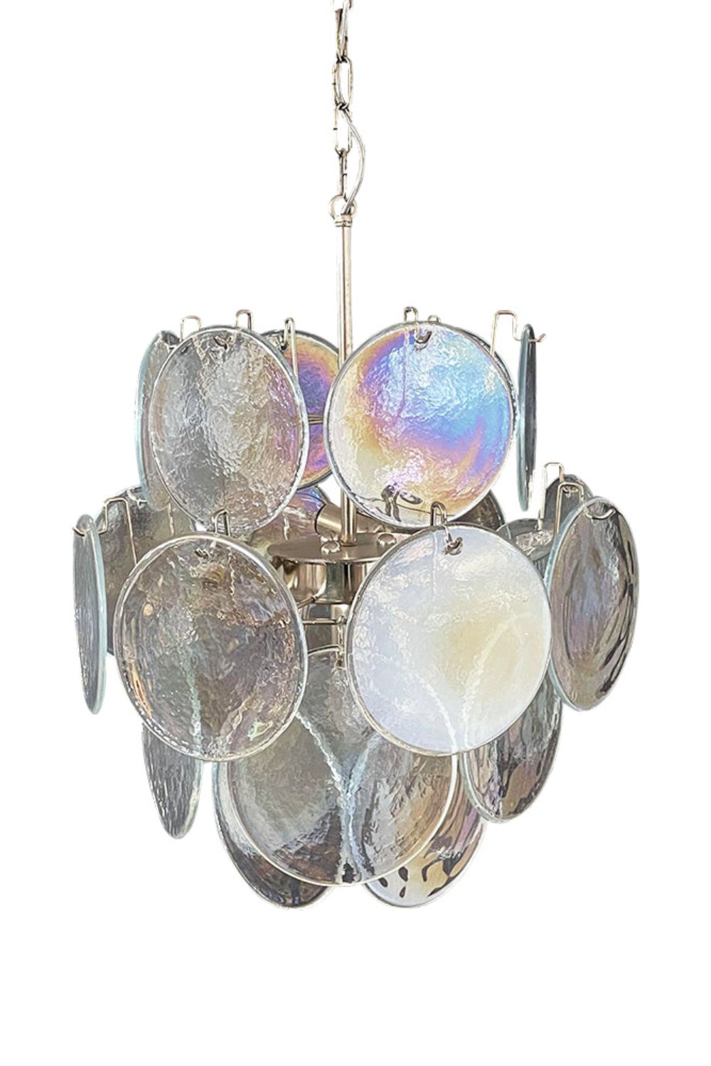 Iridescent Mid-Century Modern Murano Chandelier