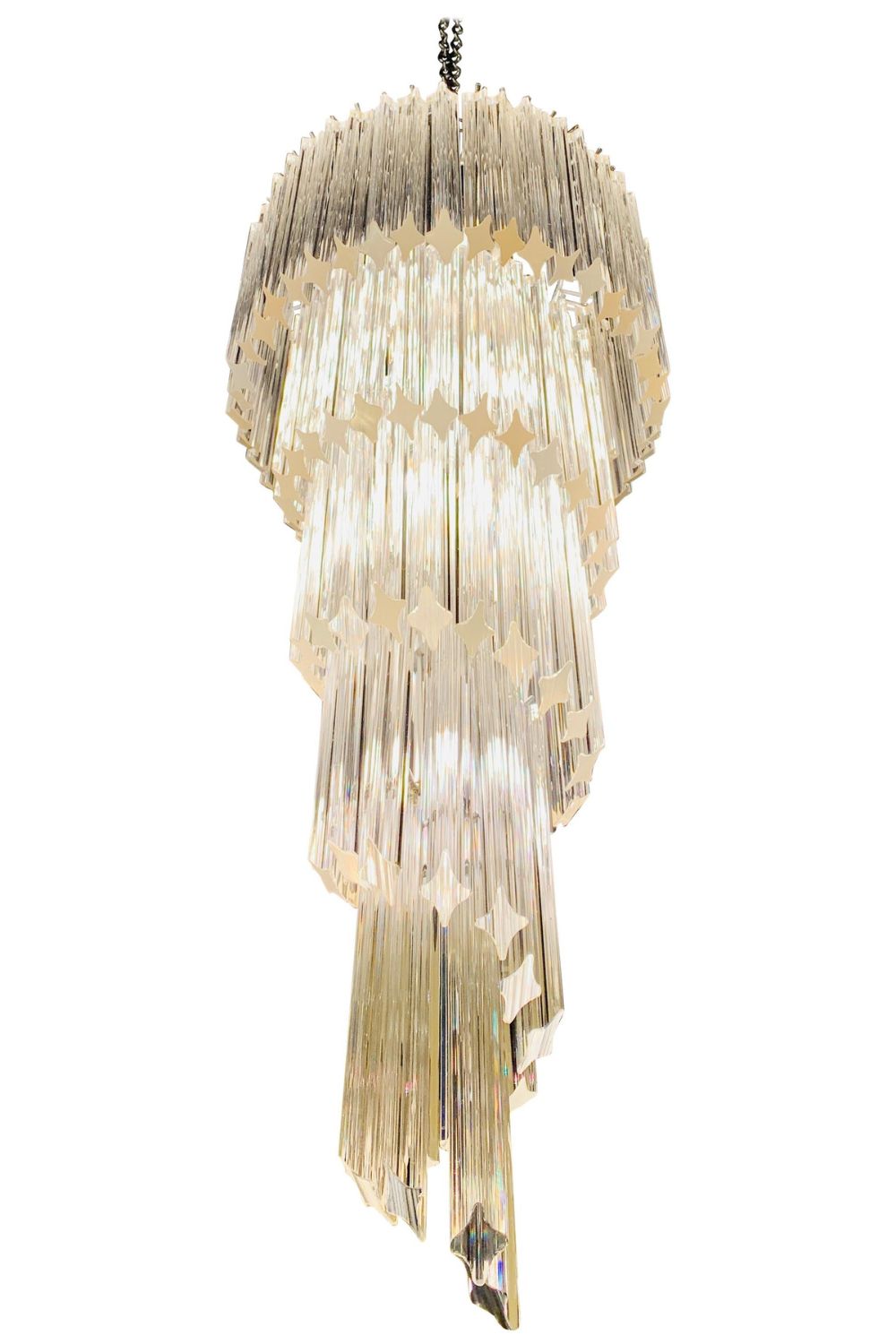 Venini Murano Spiral Crystal Chandelier