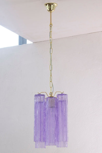 Italian Murano Style Purple Tronchi Chandelier