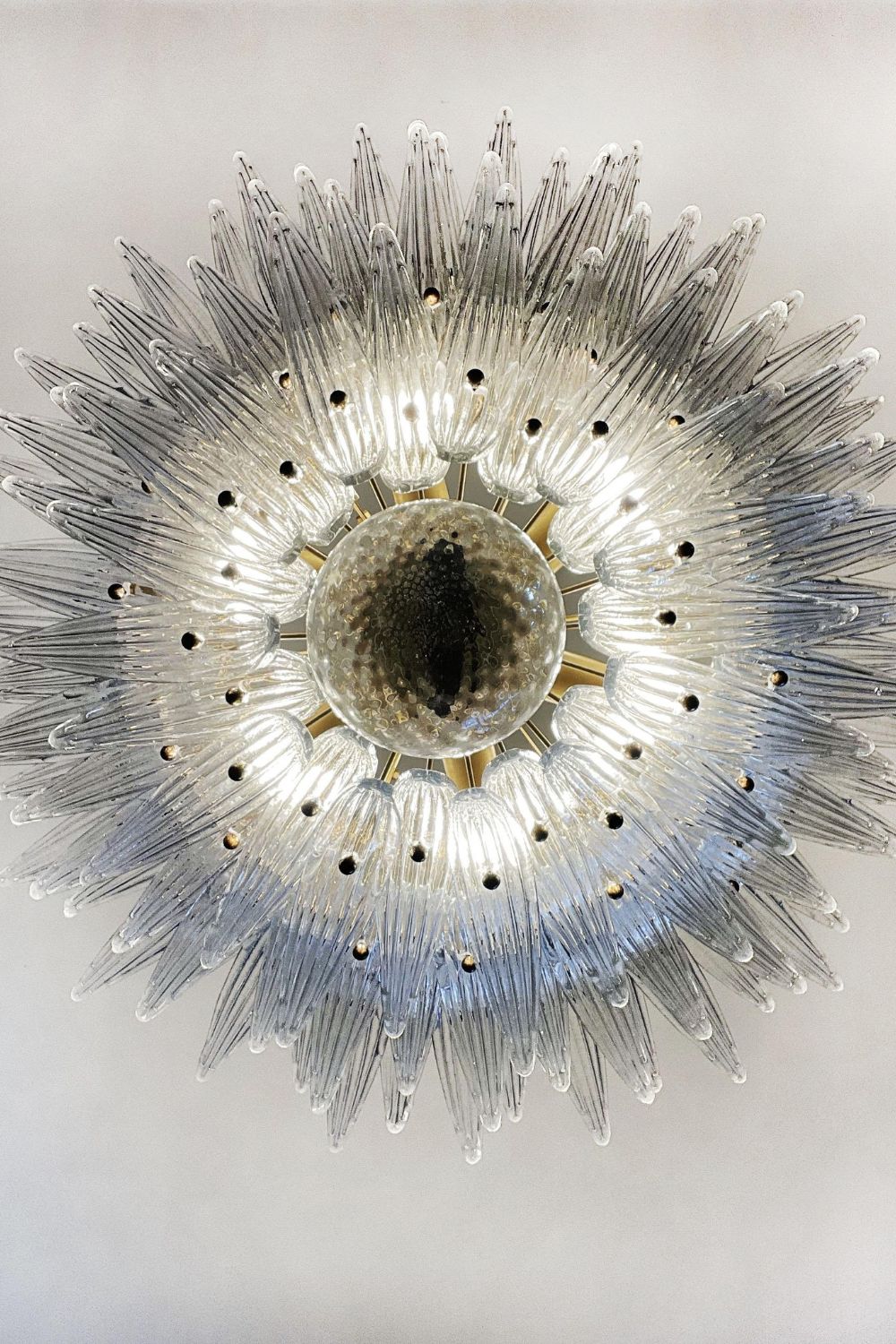 Italian Murano Three-Tiered Palmette Chandelier