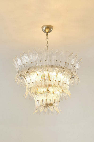 Italian Murano Glass Palm Leaf Chandelier