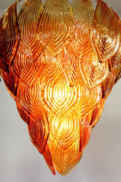 Murano Style Amber Felci Glass Chandelier