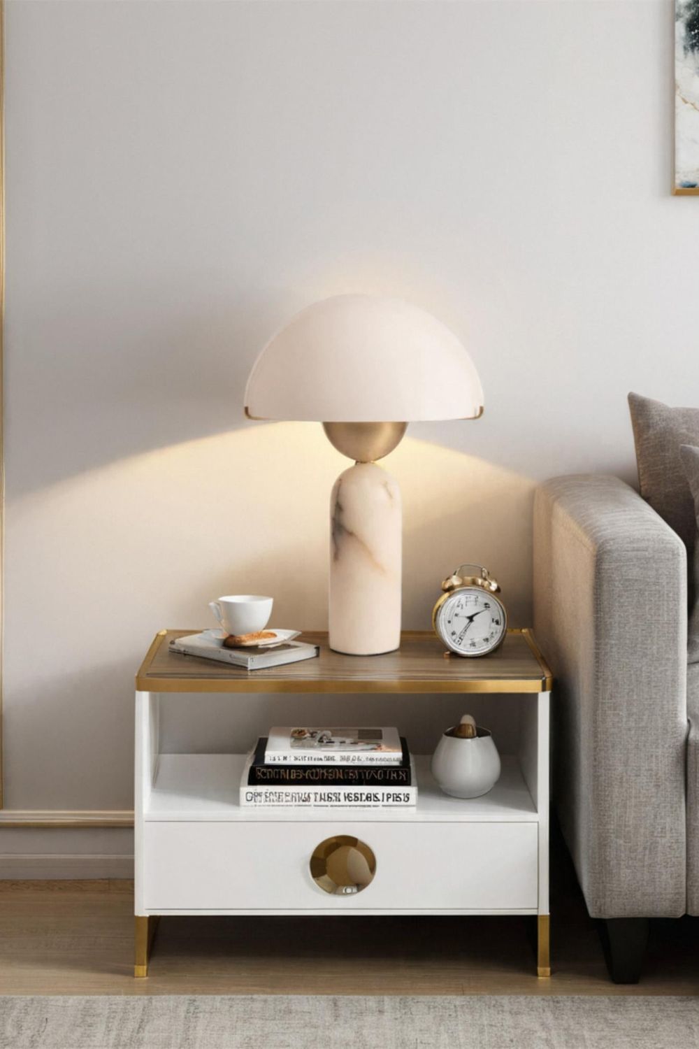 Elegant Sphere Alabaster Table Light