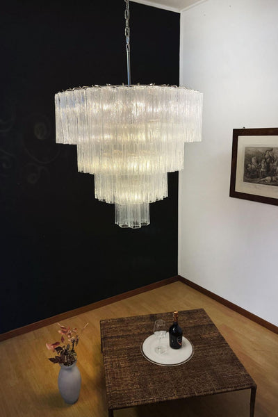 Murano clear glass tiered chandelier, 78 lamps