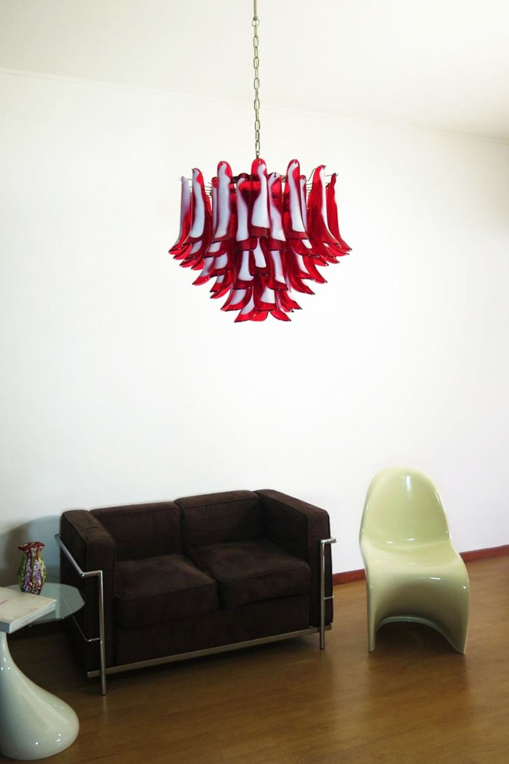 Red Murano Glass Petal Chandelier