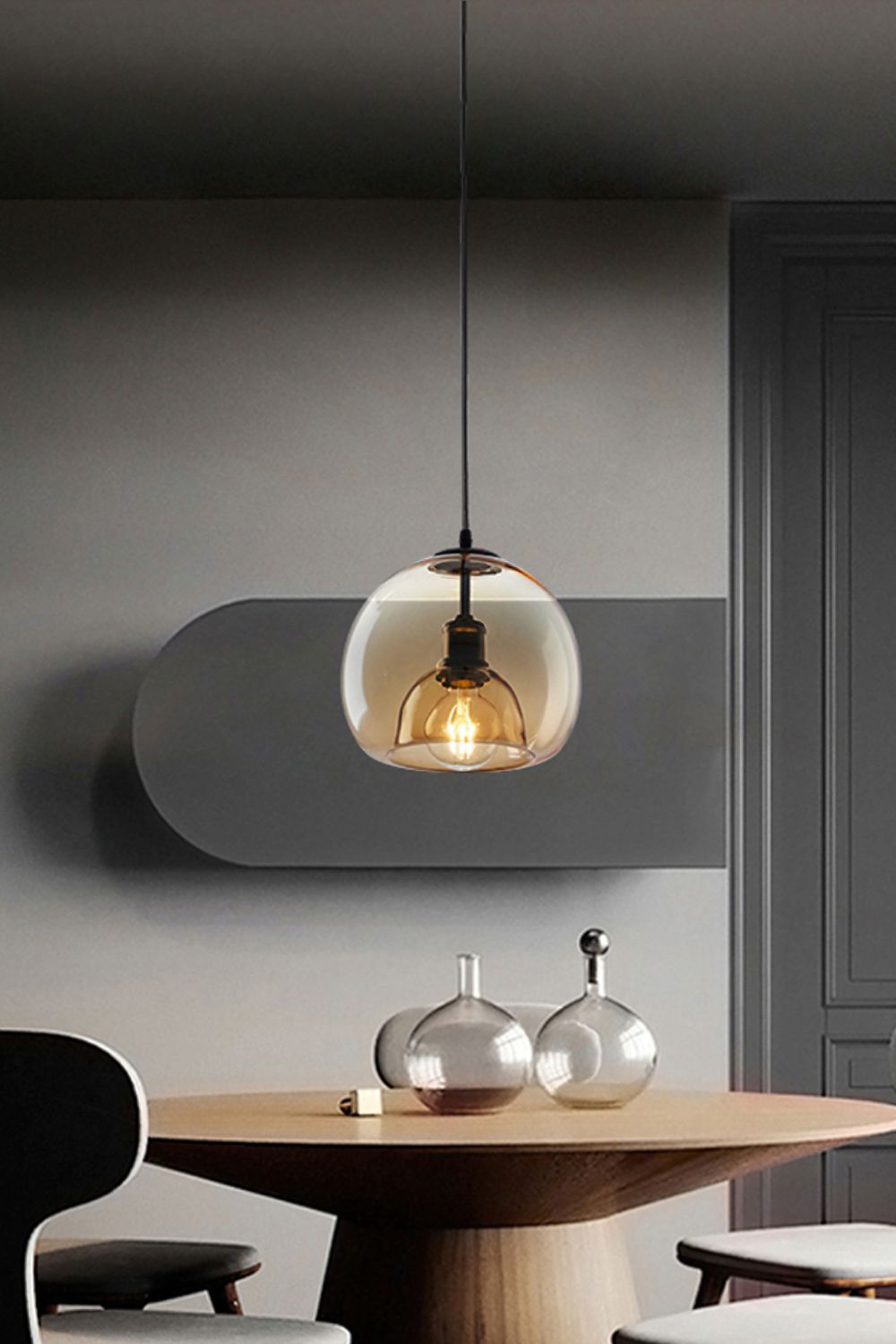 Semi Globe Electroplated Glass Pendant Lamp - SamuLighting