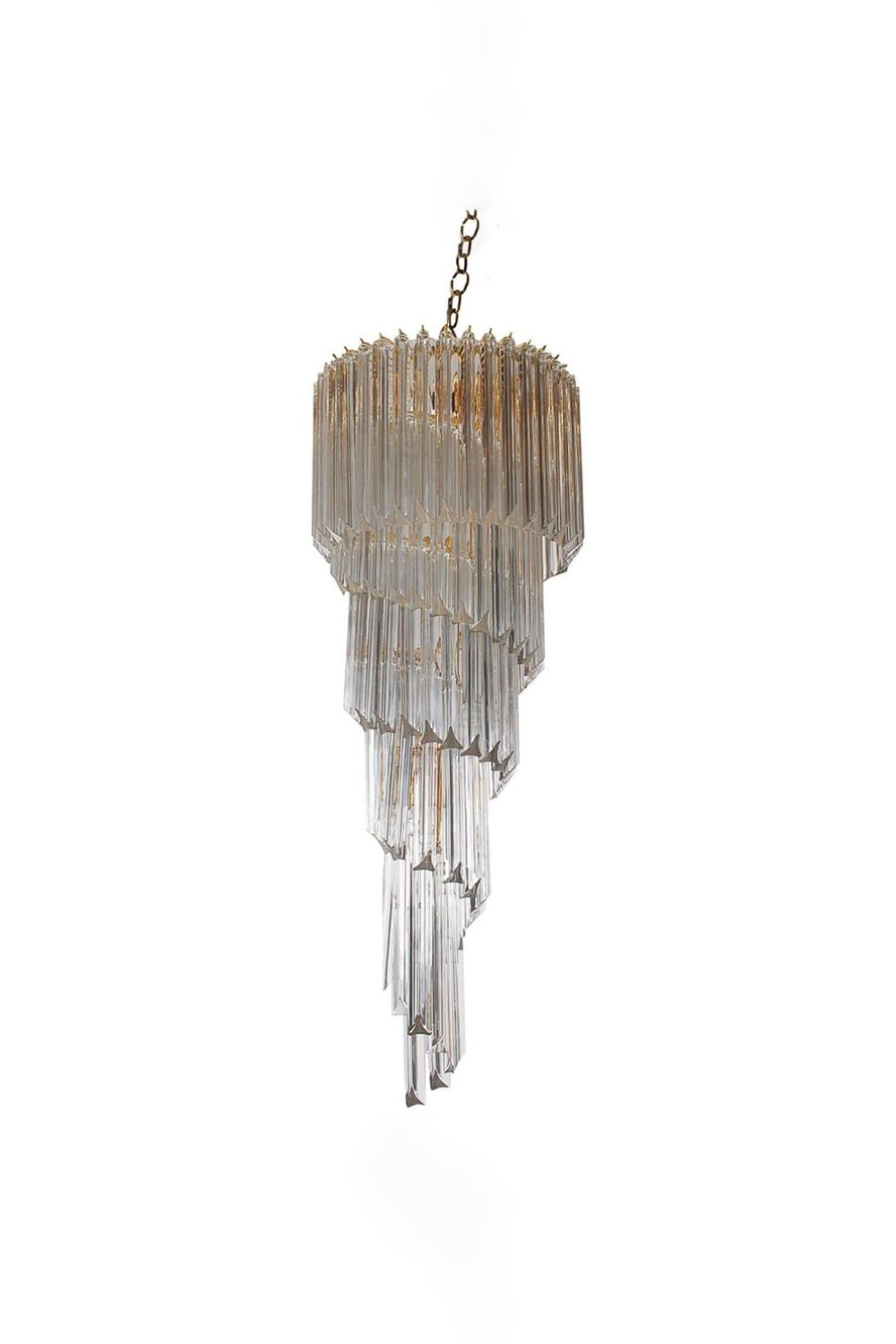 Venini Murano Spiral Crystal Chandelier