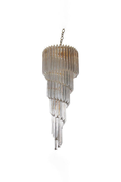 Venini Murano Spiral Crystal Chandelier