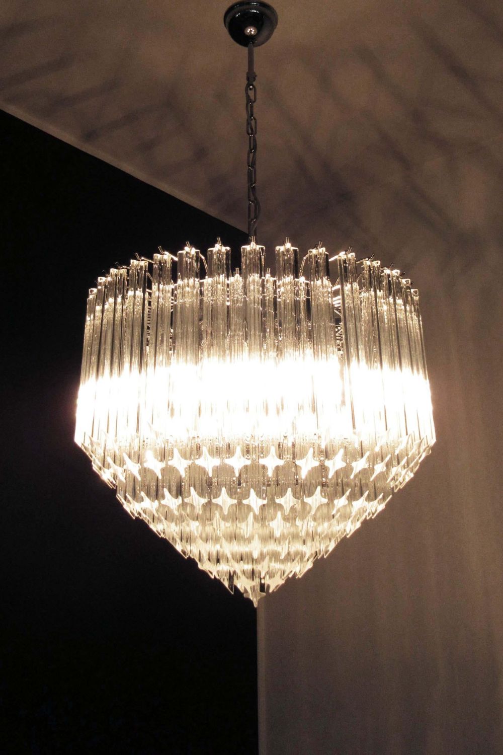 Contemporary Murano Quadriedri Prism Chandelier