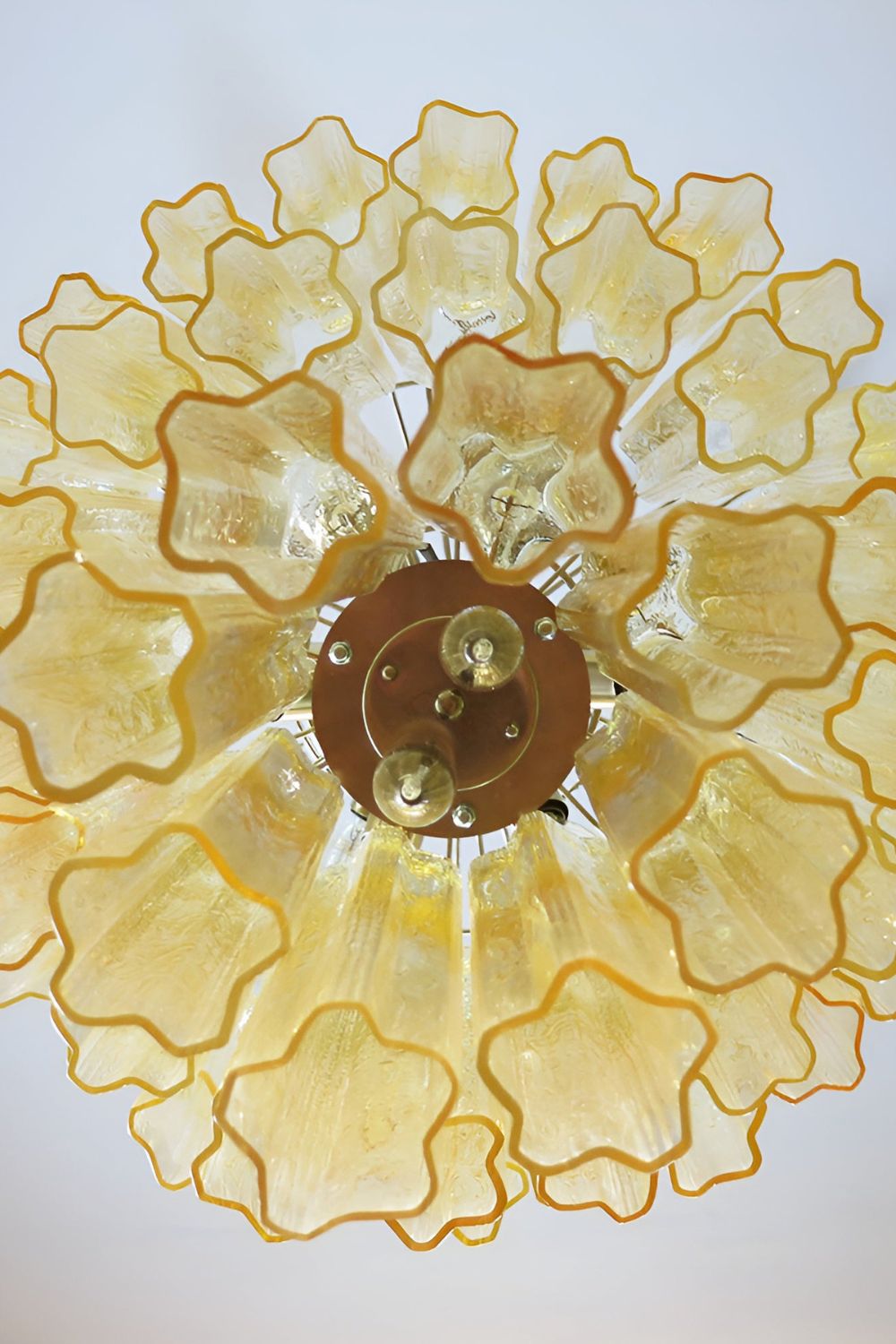 Three-Tier Yellow  Glass Murano Chandelier