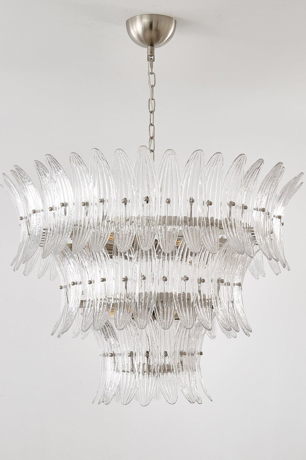 Italian Murano Glass Palm Leaf Chandelier