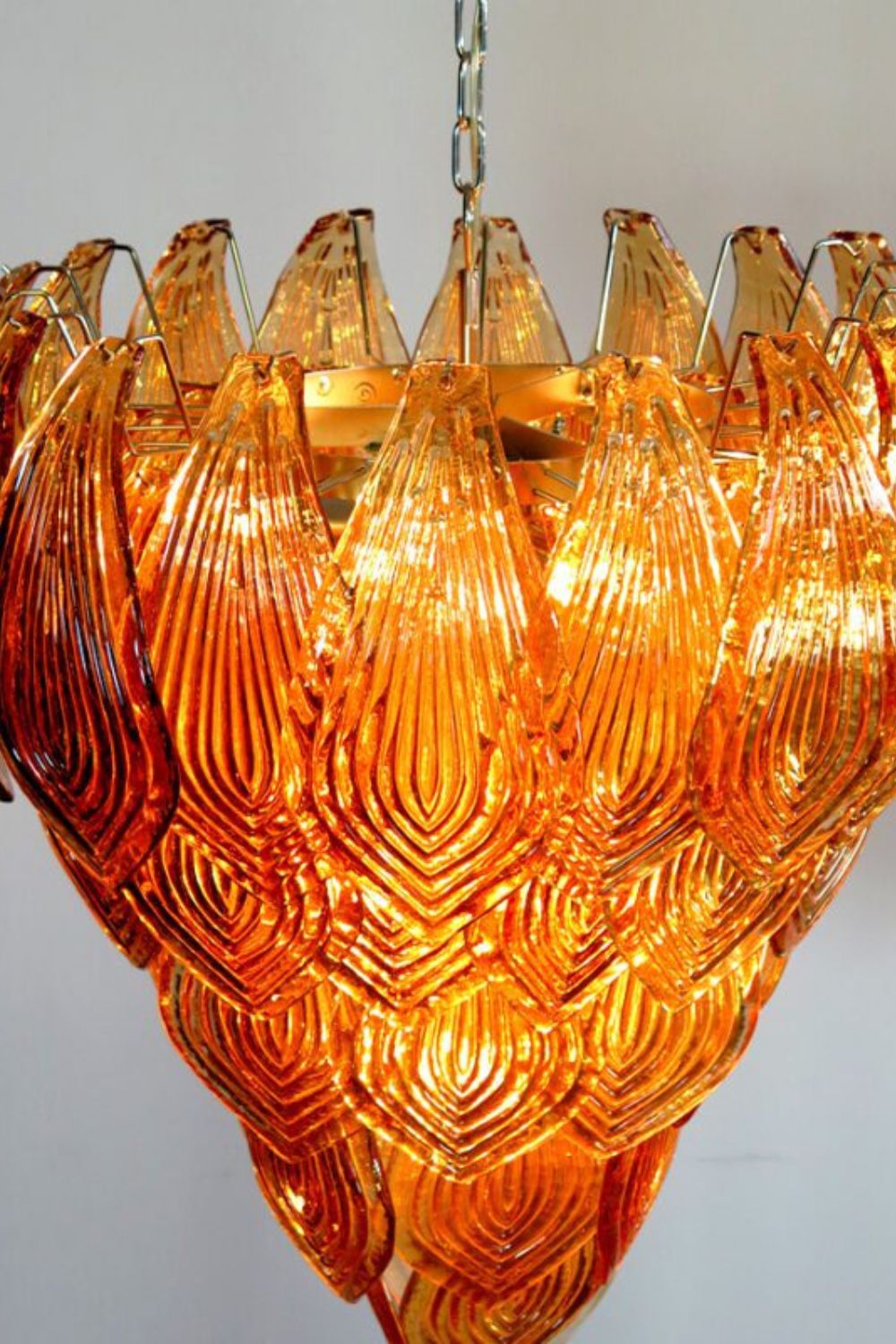 Murano Style Amber Felci Glass Chandelier