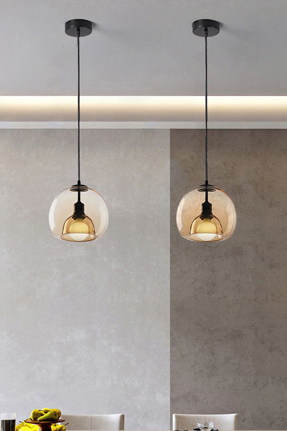 Semi Globe Electroplated Glass Pendant Lamp - SamuLighting