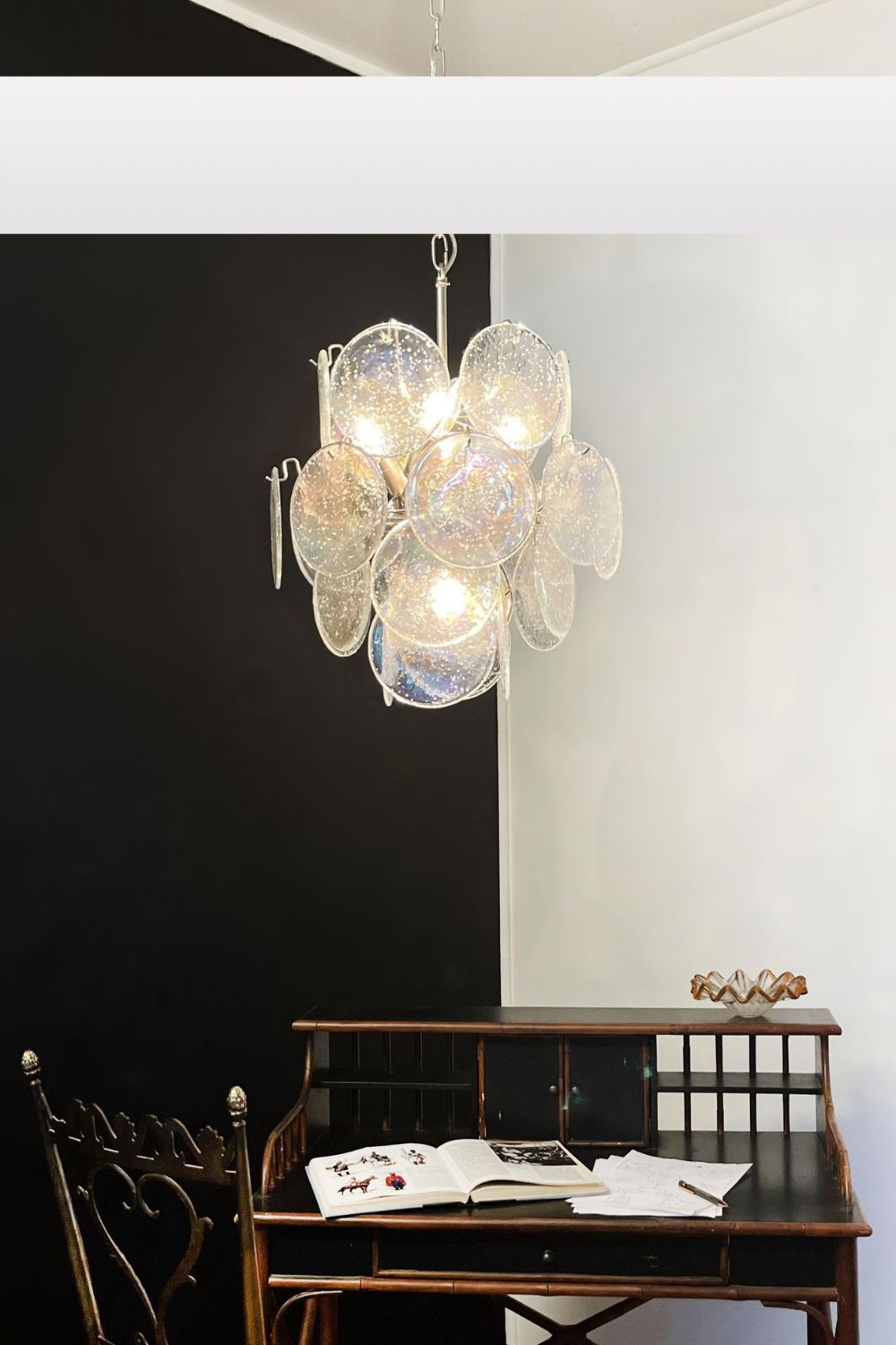 Iridescent Mid-Century Modern Murano Chandelier