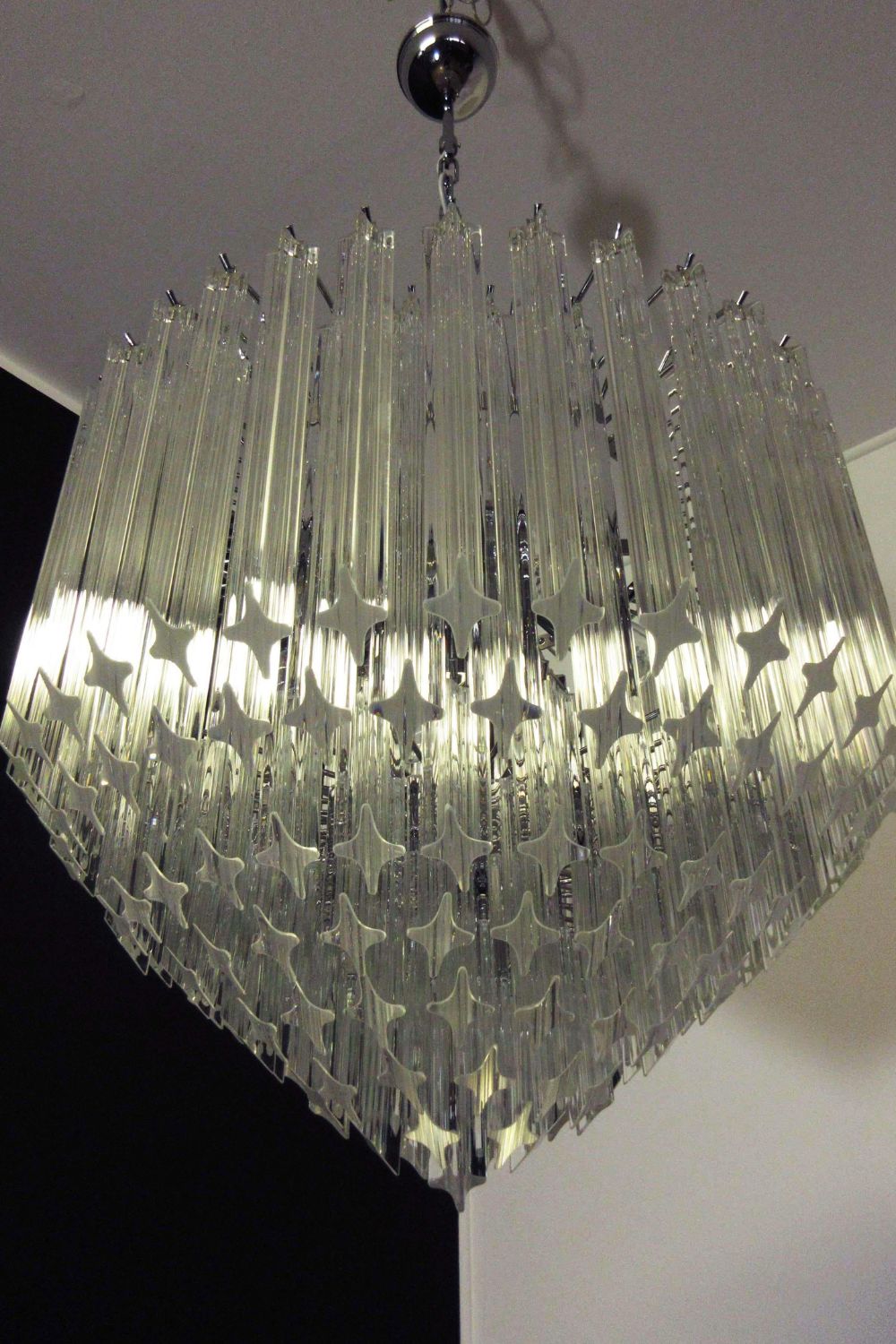 Contemporary Murano Quadriedri Prism Chandelier