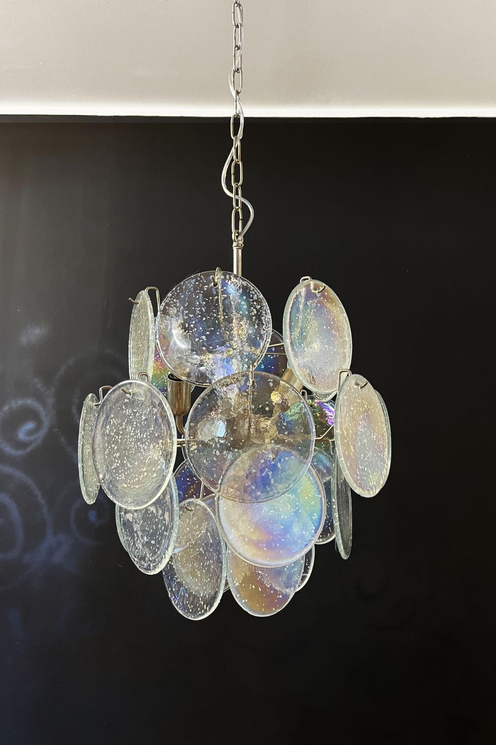 Iridescent Mid-Century Modern Murano Chandelier