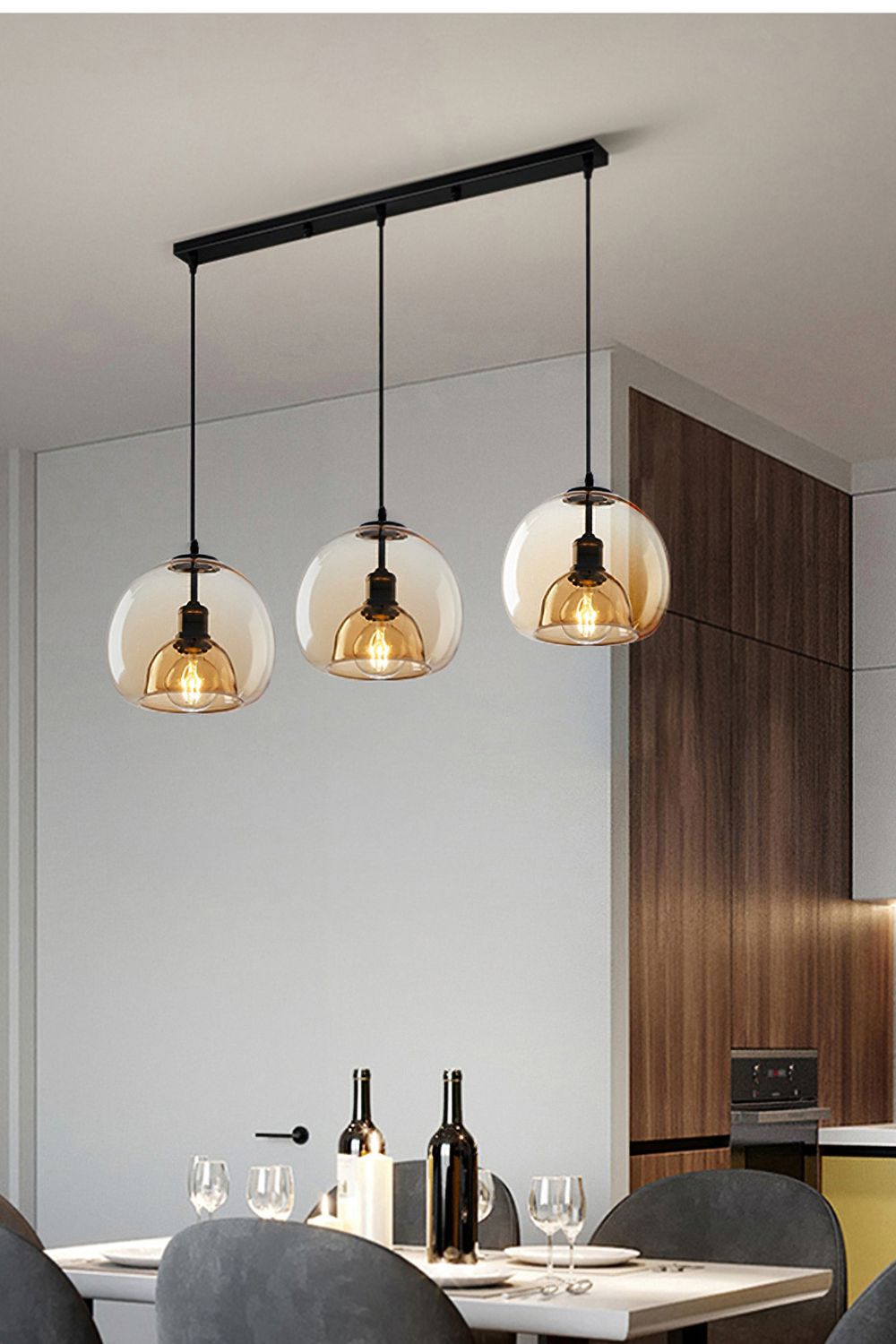 Semi Globe Electroplated Glass Pendant Lamp - SamuLighting