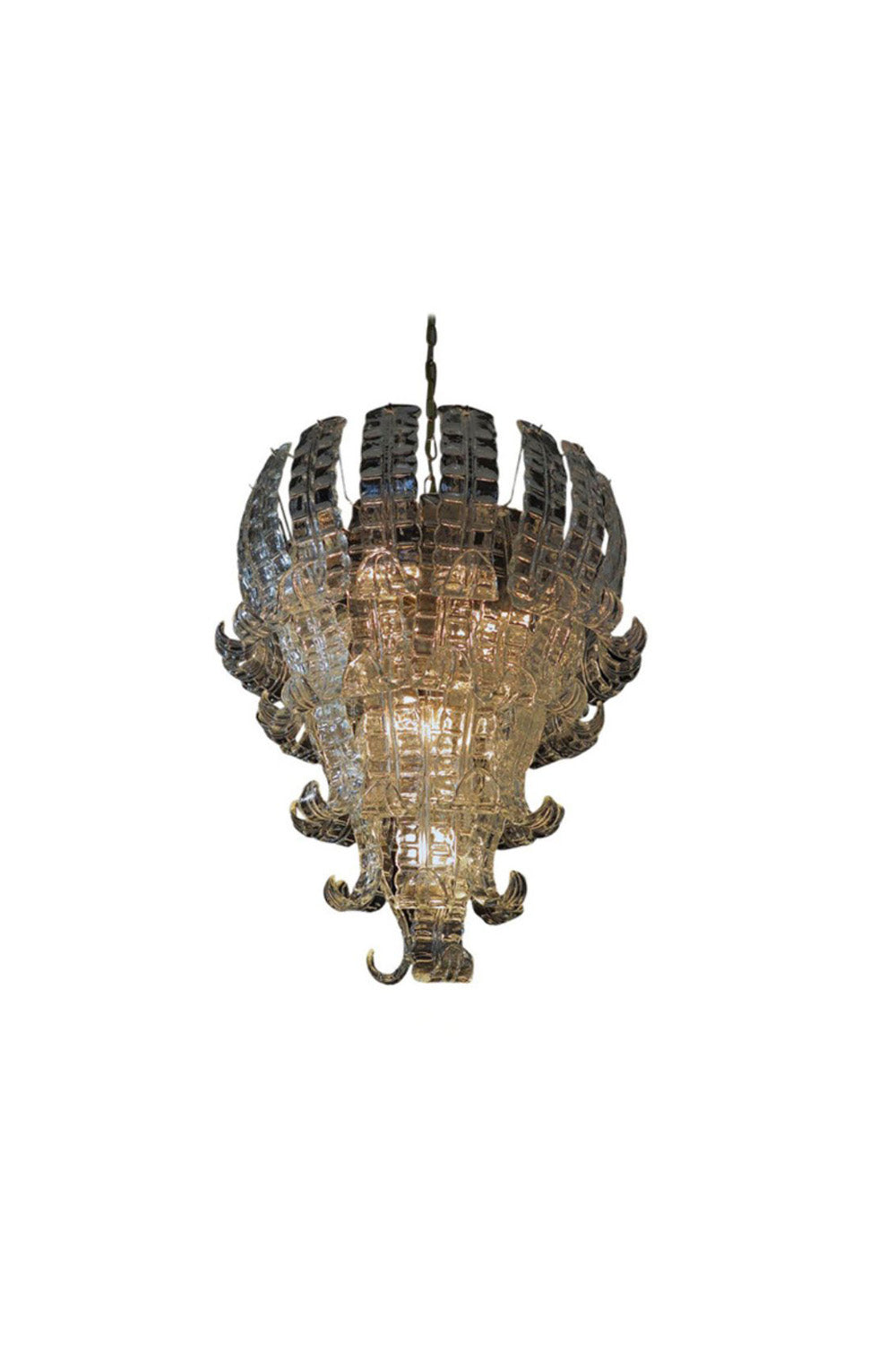 1970s Felci-Style Murano Glass Tiered Chandelier