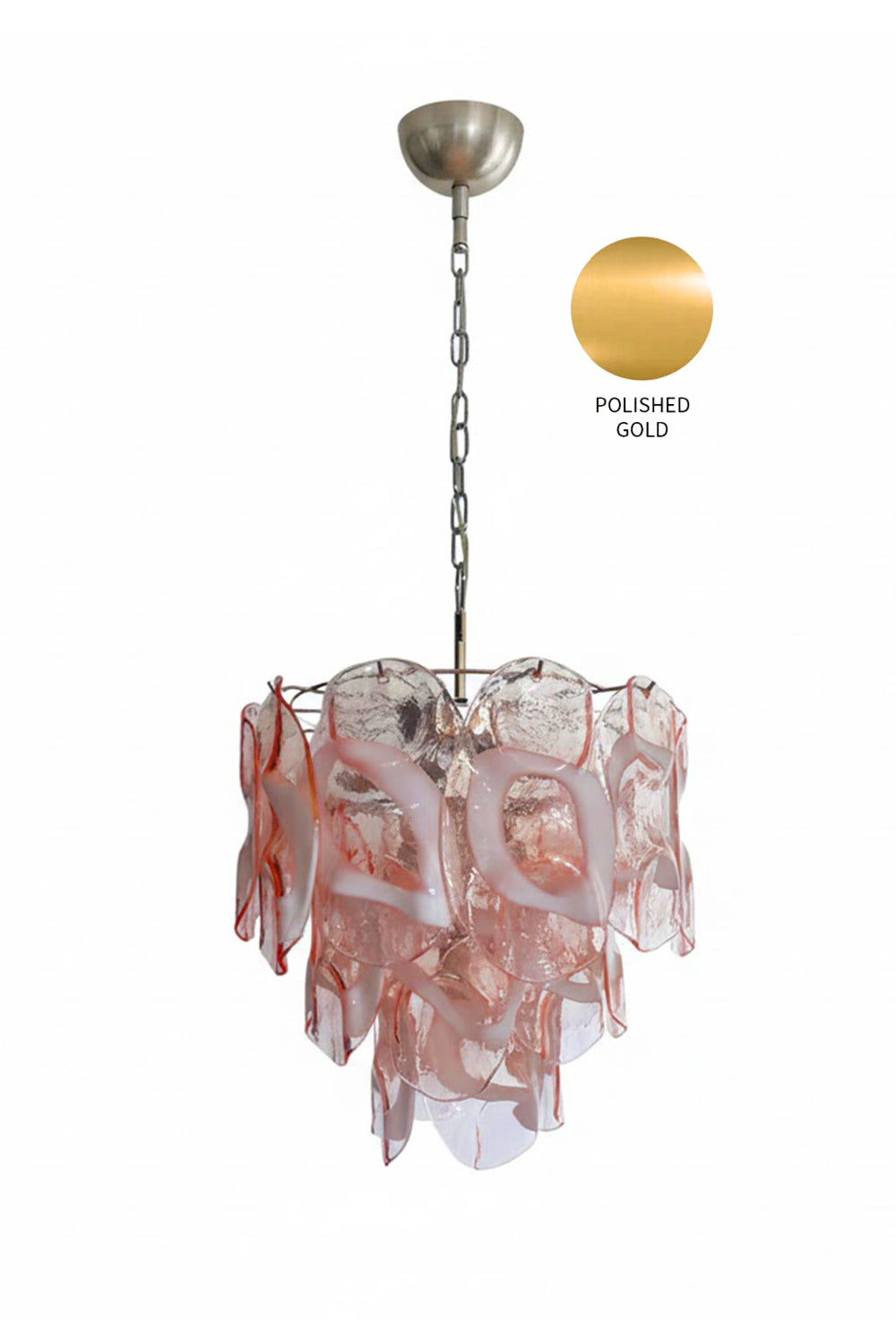 Pink Shell-Shaped Glass Chandelier