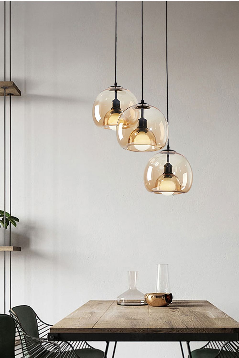 Semi Globe Electroplated Glass Pendant Lamp - SamuLighting