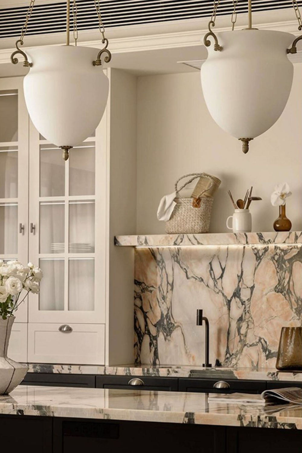 French Retro Glass Bud Chandelier