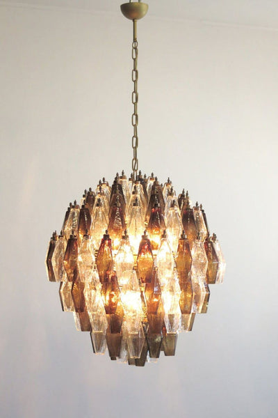 Murano Poliedri Smoked Globe Chandelier