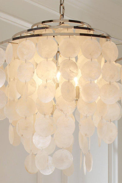 Modern Tiered Capiz Shell Chandelier