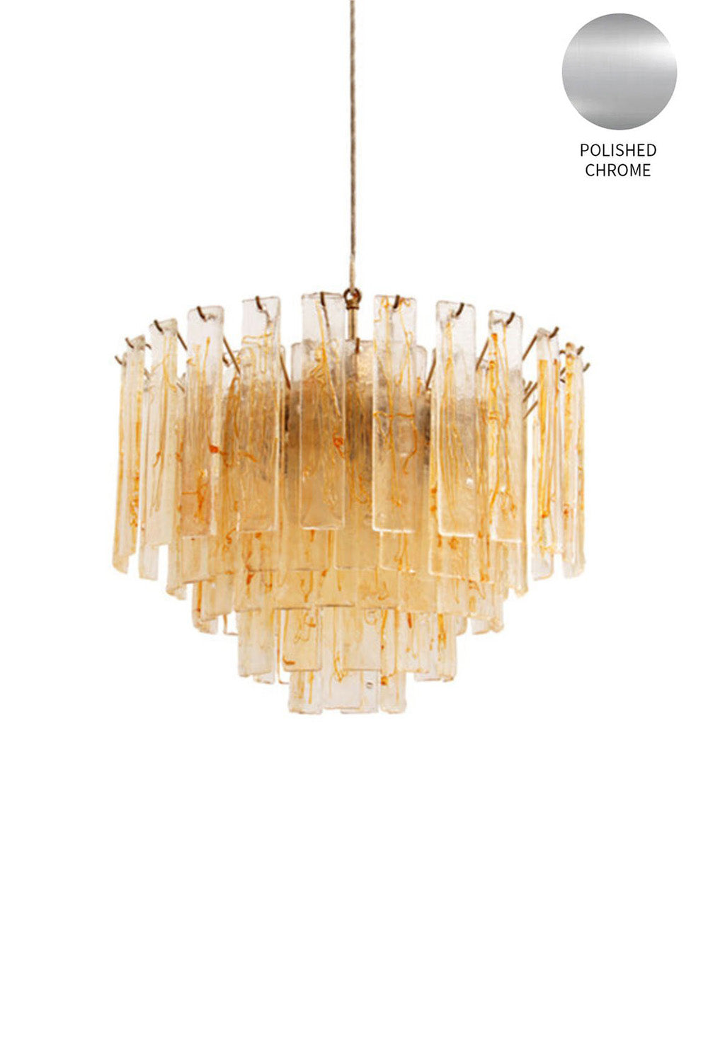 Amber Murano Glass Tiered Chandelier