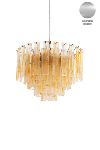 Amber Murano Glass Tiered Chandelier