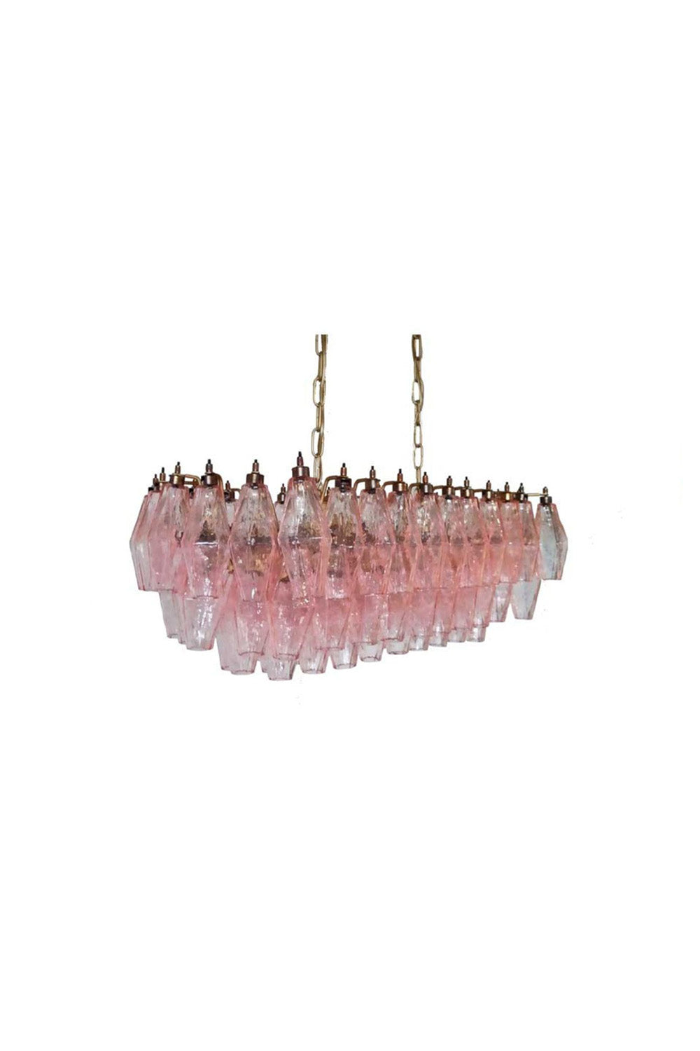 Murano Poliedri Pink Glass Chandelier