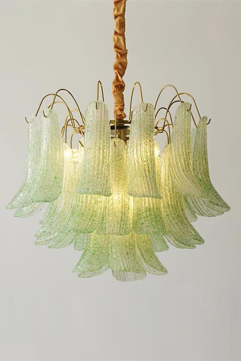 Mazzega Murano Petal Stained Glass Chandelier