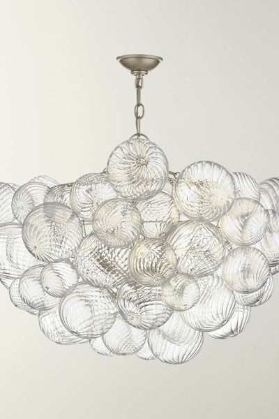 Modern Gold and Clear Glass Sphere Chandelier