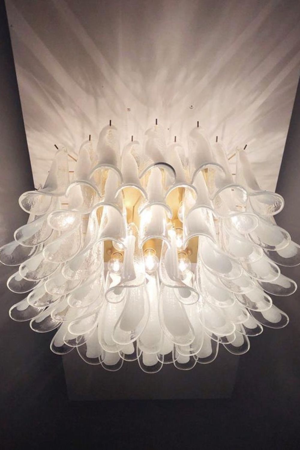 Vintage Murano Handcrafted Petal Ceiling Lamp