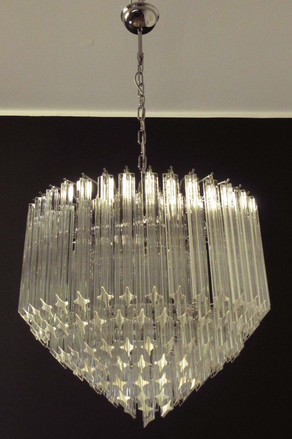 Contemporary Murano Quadriedri Prism Chandelier