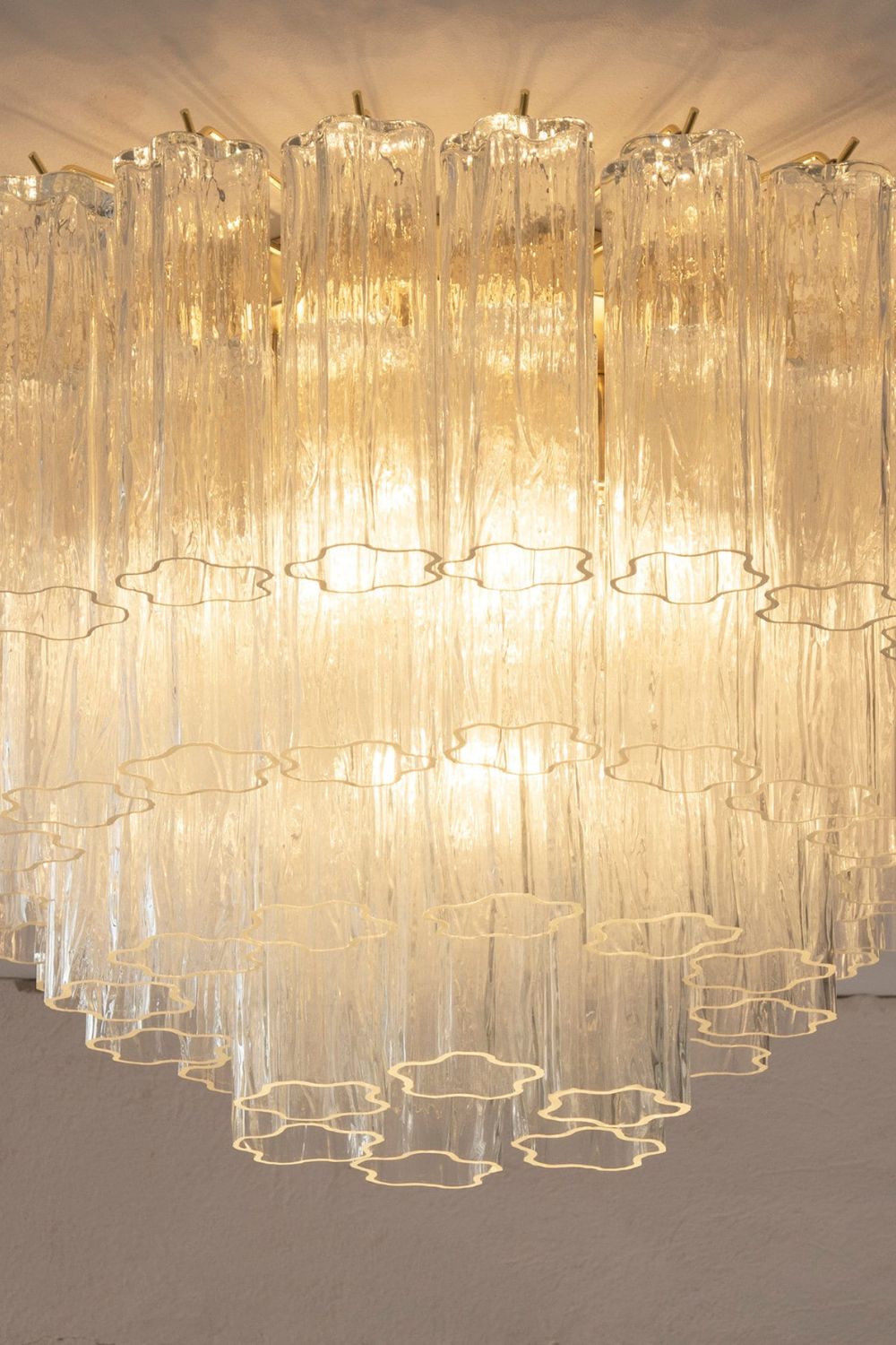 Clear Murano Glass Tronchi Ceiling Light