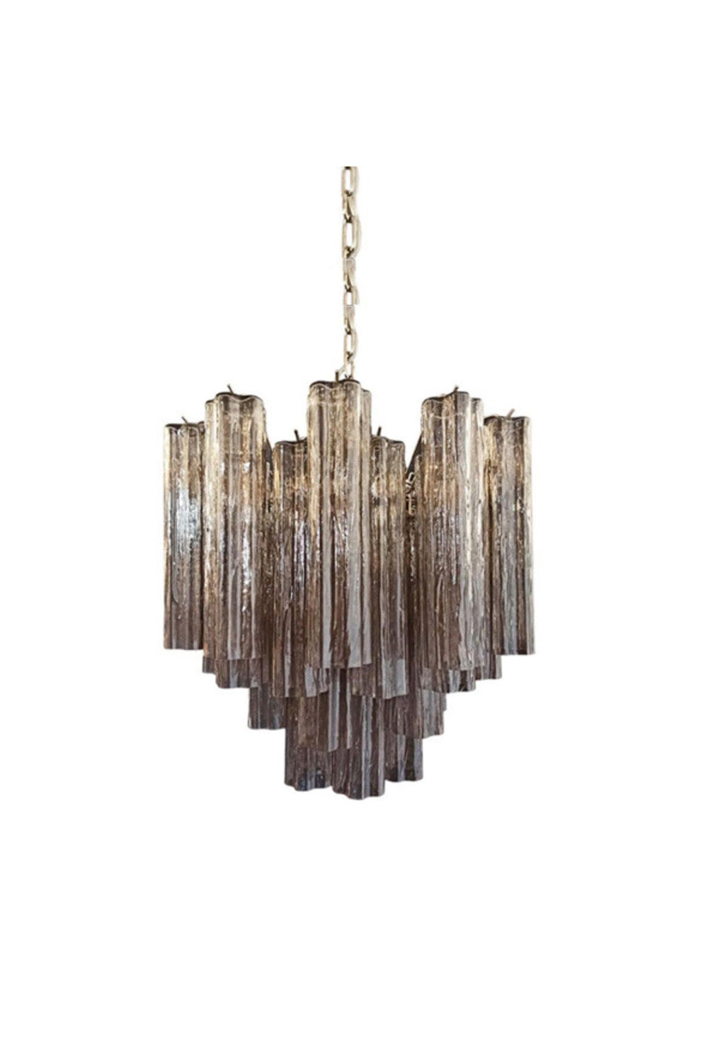 Smoked Murano Glass 36-Tube Chandelier